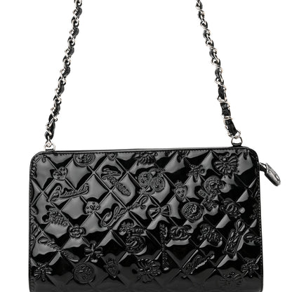 Chanel Patent Calfskin Lucky Symbols Pochette Black 8 of 15