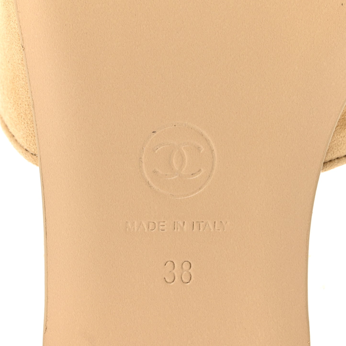 Suede Kidskin Velcro Mules 38 Beige