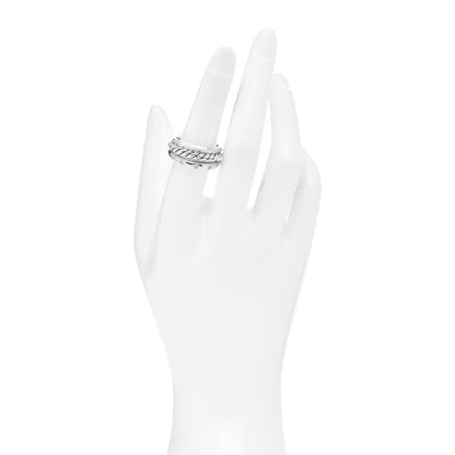 David Yurman Sterling Silver Diamond 9mm Stax Narrow Ring 54 6.75 2 of 5