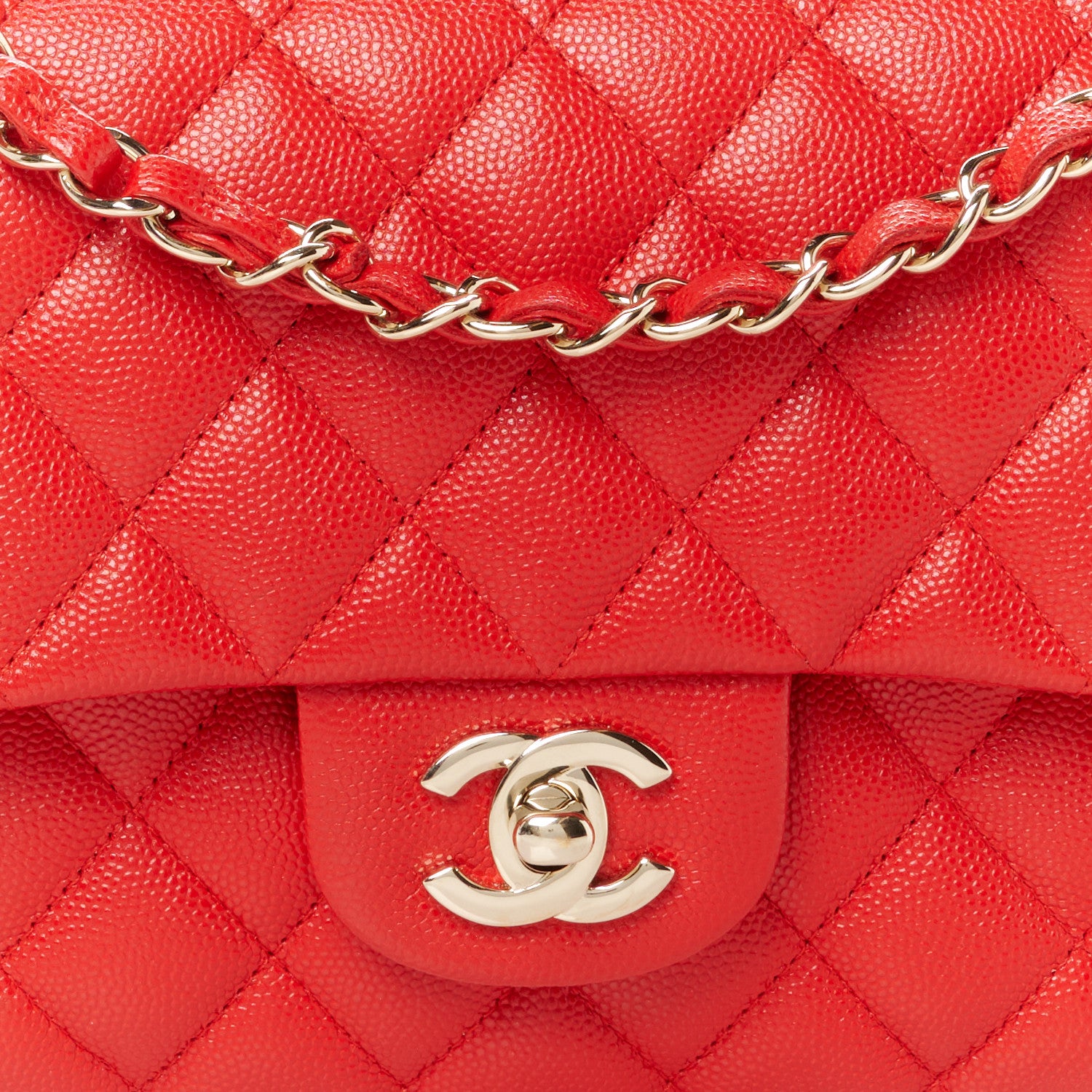 Chanel Caviar Quilted Medium Double Flap Red 9 of 13