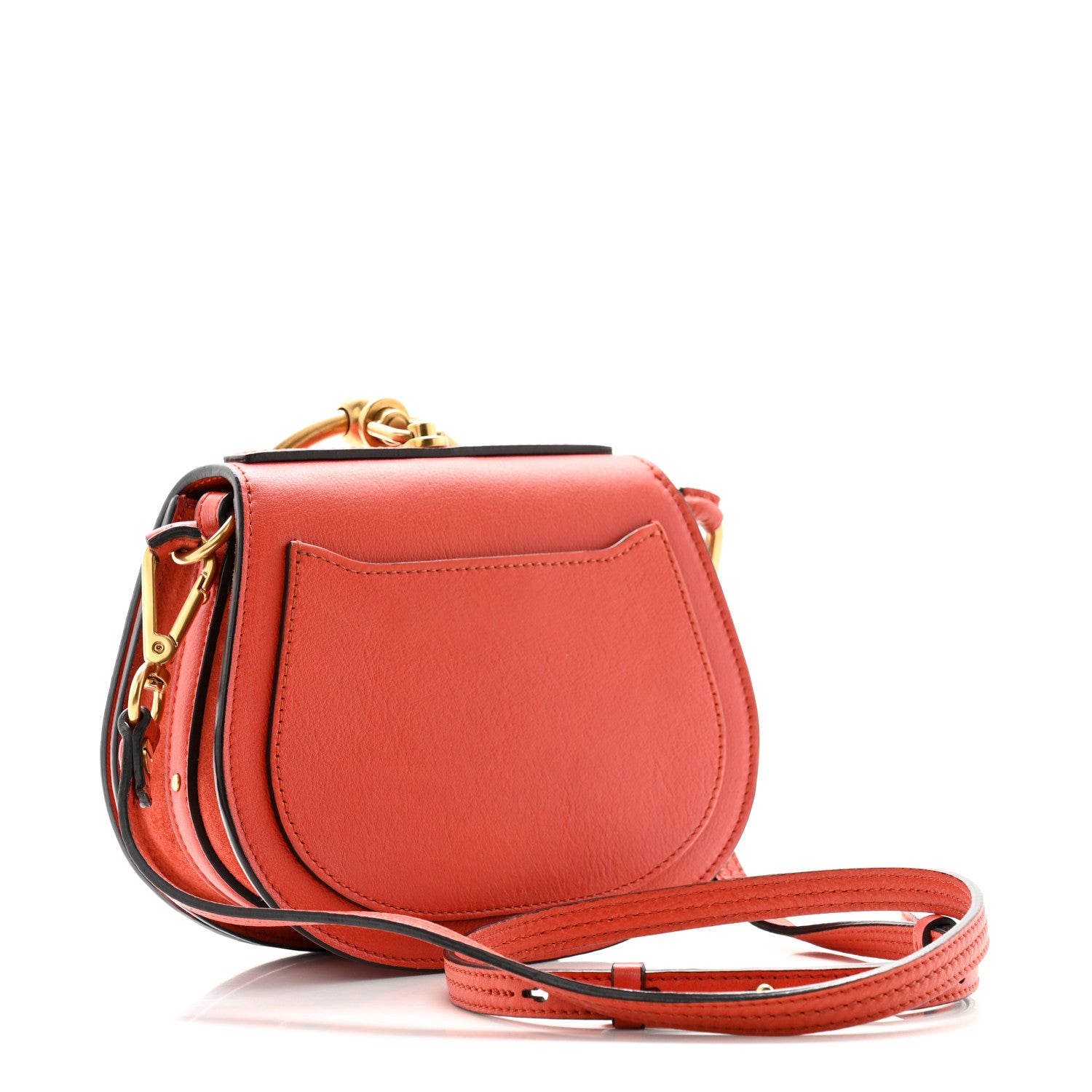 Chloe Calfskin Suede Small Nile Bracelet Bag Sepia Red 3 of 12