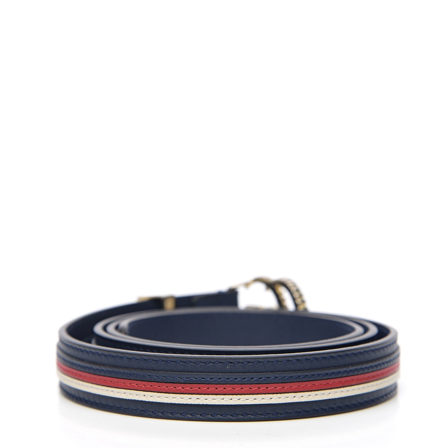 Calfskin Sylvie Stripe Torchon Double G 20mm Belt 90 36 Maritime Hibiscus Red Mystic White