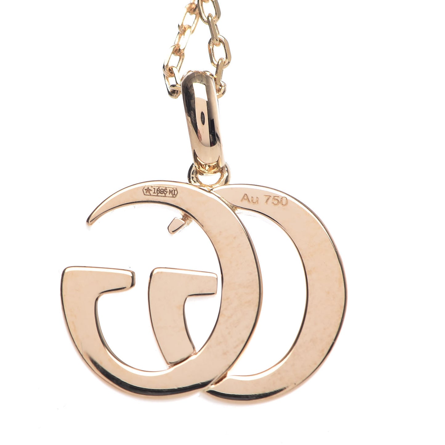 18K Yellow Gold Running G Pendant Necklace
