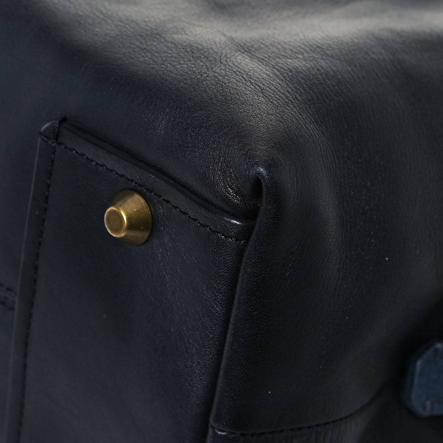 Calfskin Padam Bowling Bag Black