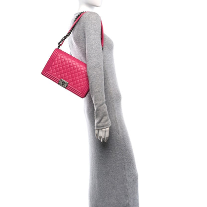 Chanel Lambskin Quilted New Medium Boy Flap Pink 2 of 12