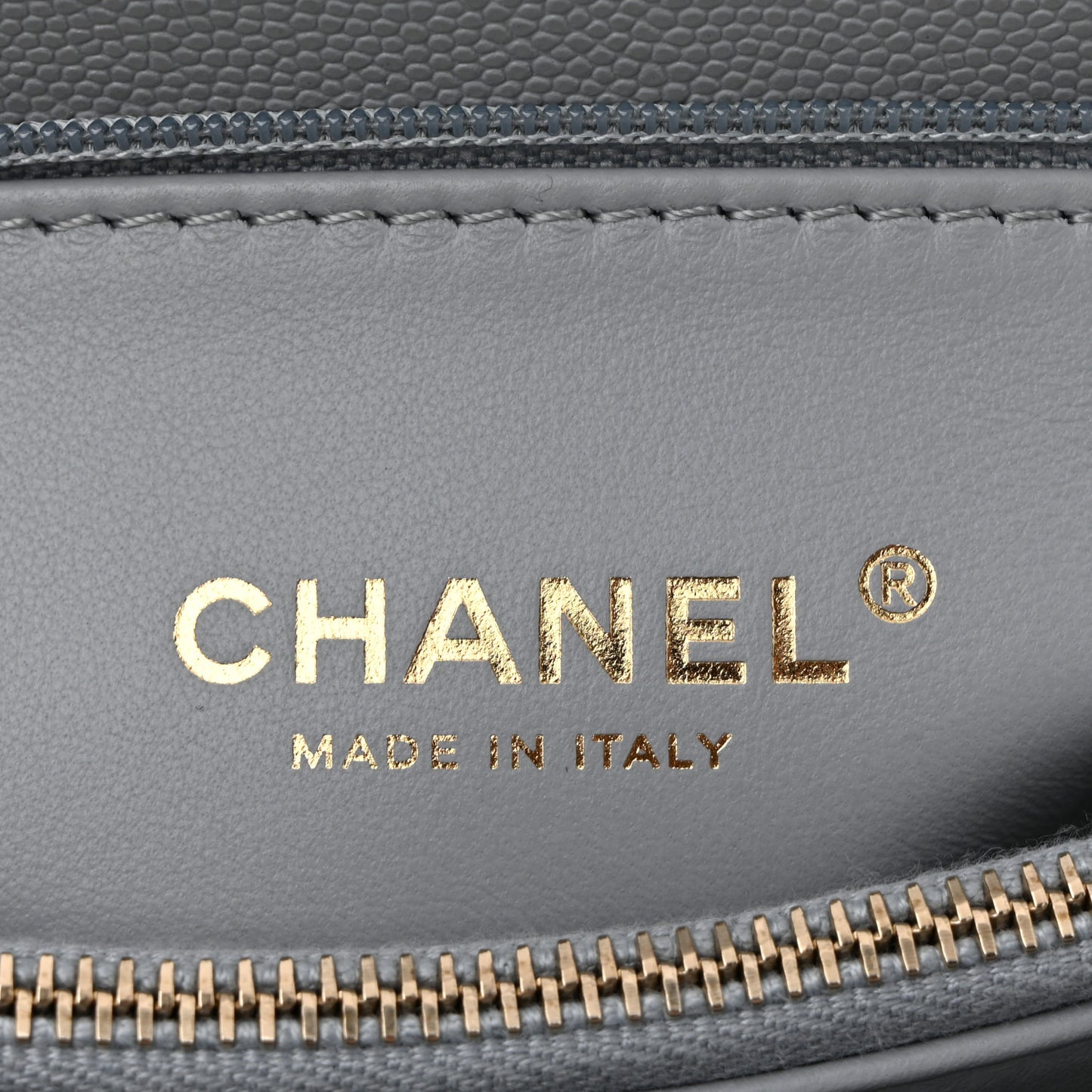 Caviar Lizard Embossed Quilted Small Coco Handle Flap Light Grey
