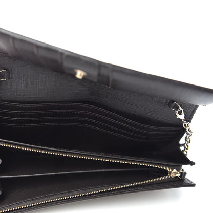Gucci GG Supreme Monogram GG Pierce Chain Clutch Wallet Beige Ebony Black 5 of 7