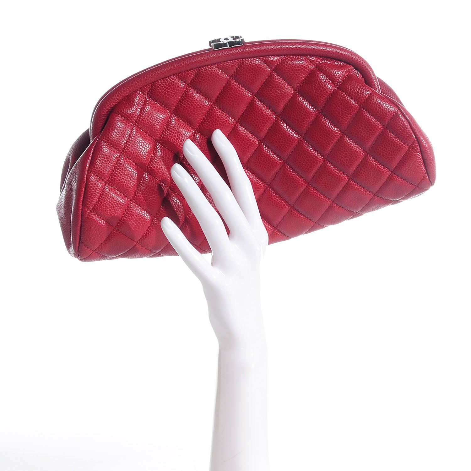 Chanel Caviar Quilted Timeless Clutch Red 2 of 8