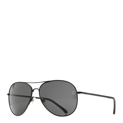 Chanel Aviator CC Sunglasses 4189-T-Q Black 1 of 7