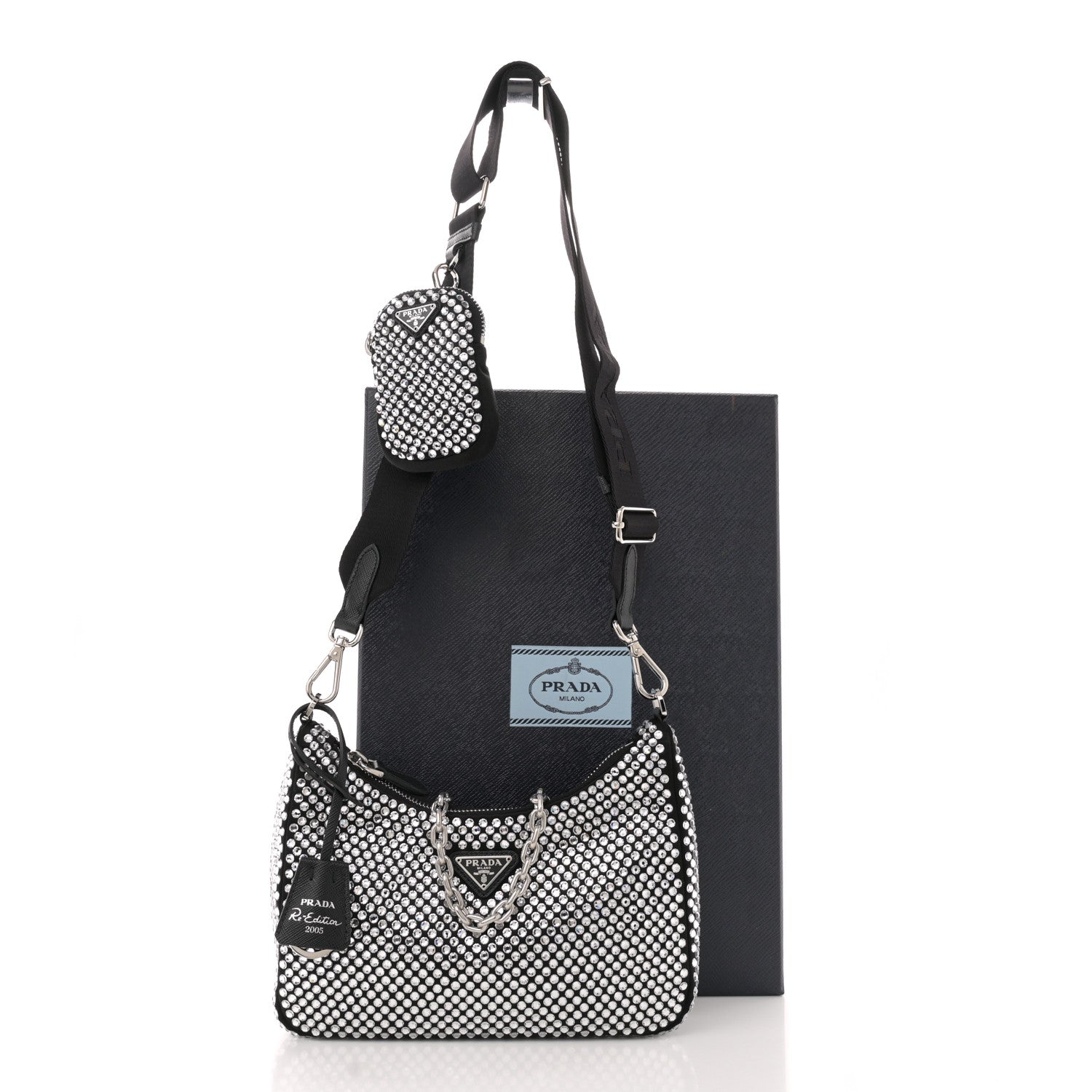 Prada Satin Crystal Re-Edition 2005 Shoulder Bag Cristal 10 of 10