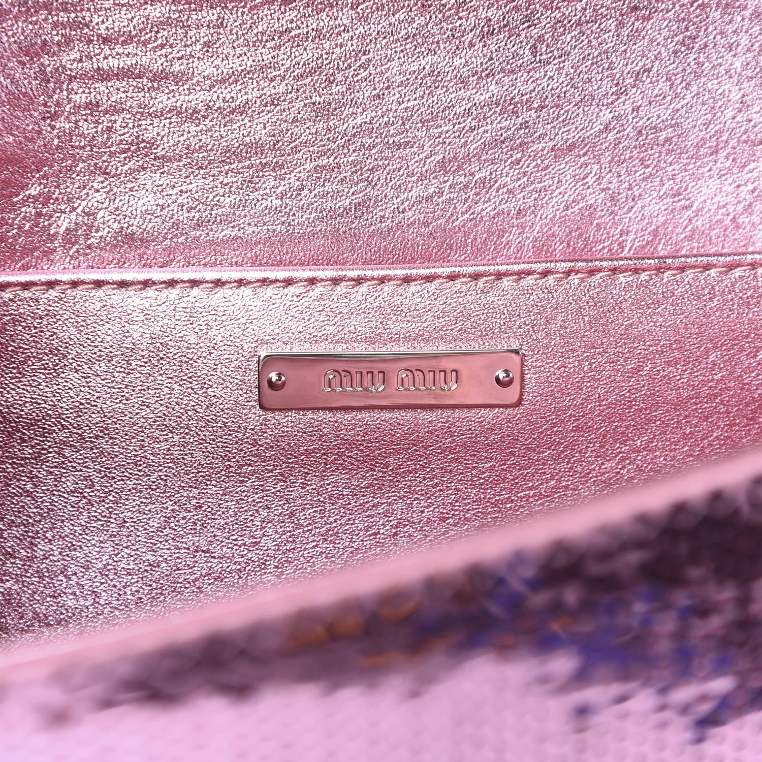 Miu Miu Paillettes Sequin Cleo Top Handle Rosa 6 of 9