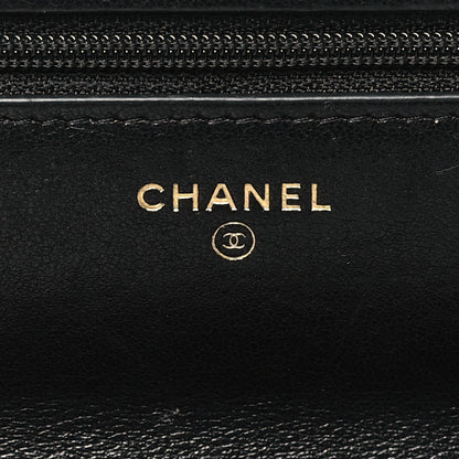 Chanel Lambskin Quilted Chanel 19 Wallet On Chain WOC Black 6 of 13