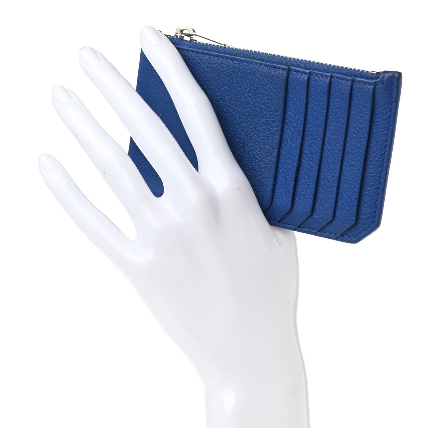 Saint Laurent Grained Calfskin 5 Fragments Zip Pouch Card Holder Deep Marjorelle 2 of 6