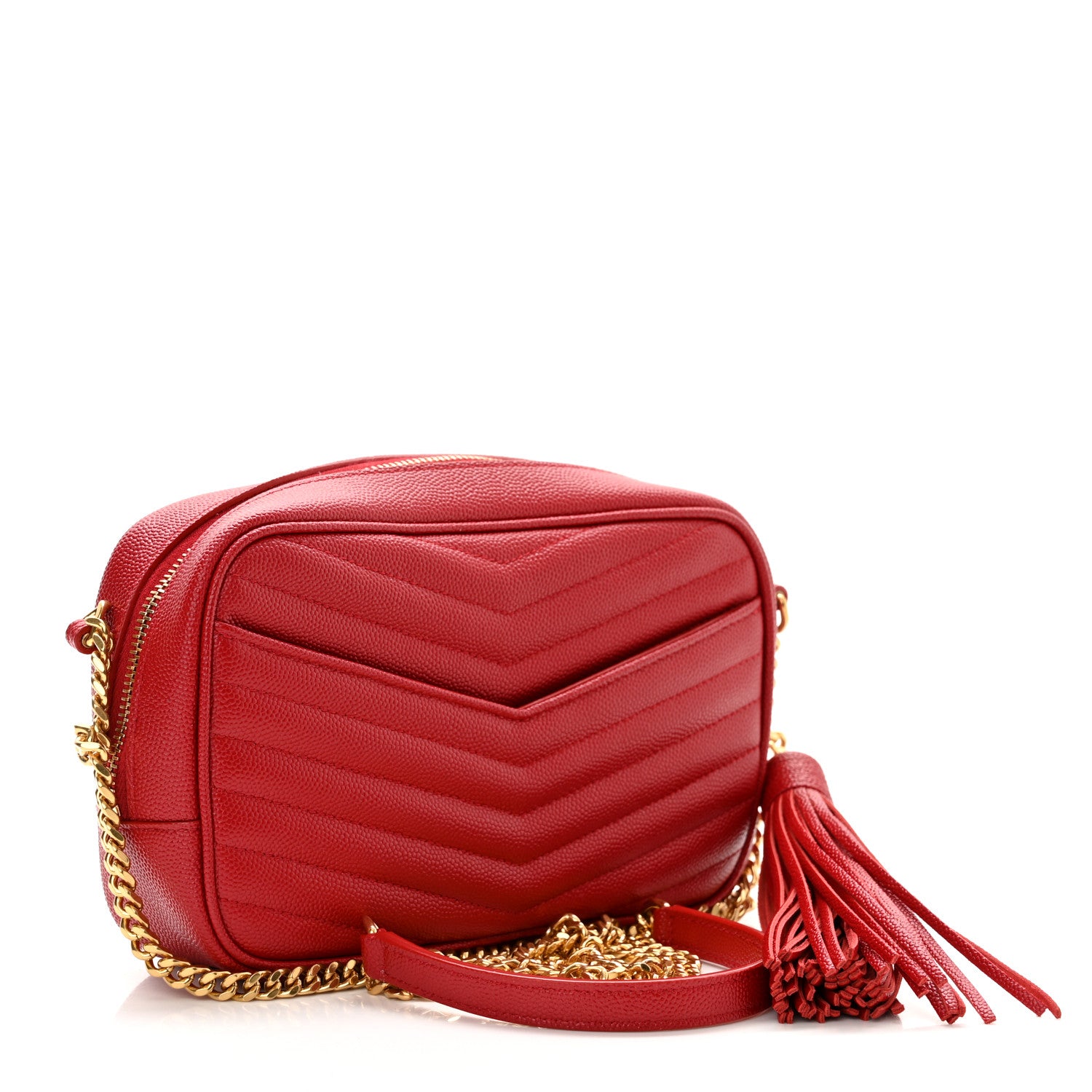Saint Laurent Grain De Poudre Matelasse Monogram Mini Lou Camera Bag Eros Red 3 of 10