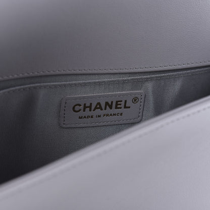 Chanel Calfskin Quilted Medium Boy Flap Grey 8 of 11