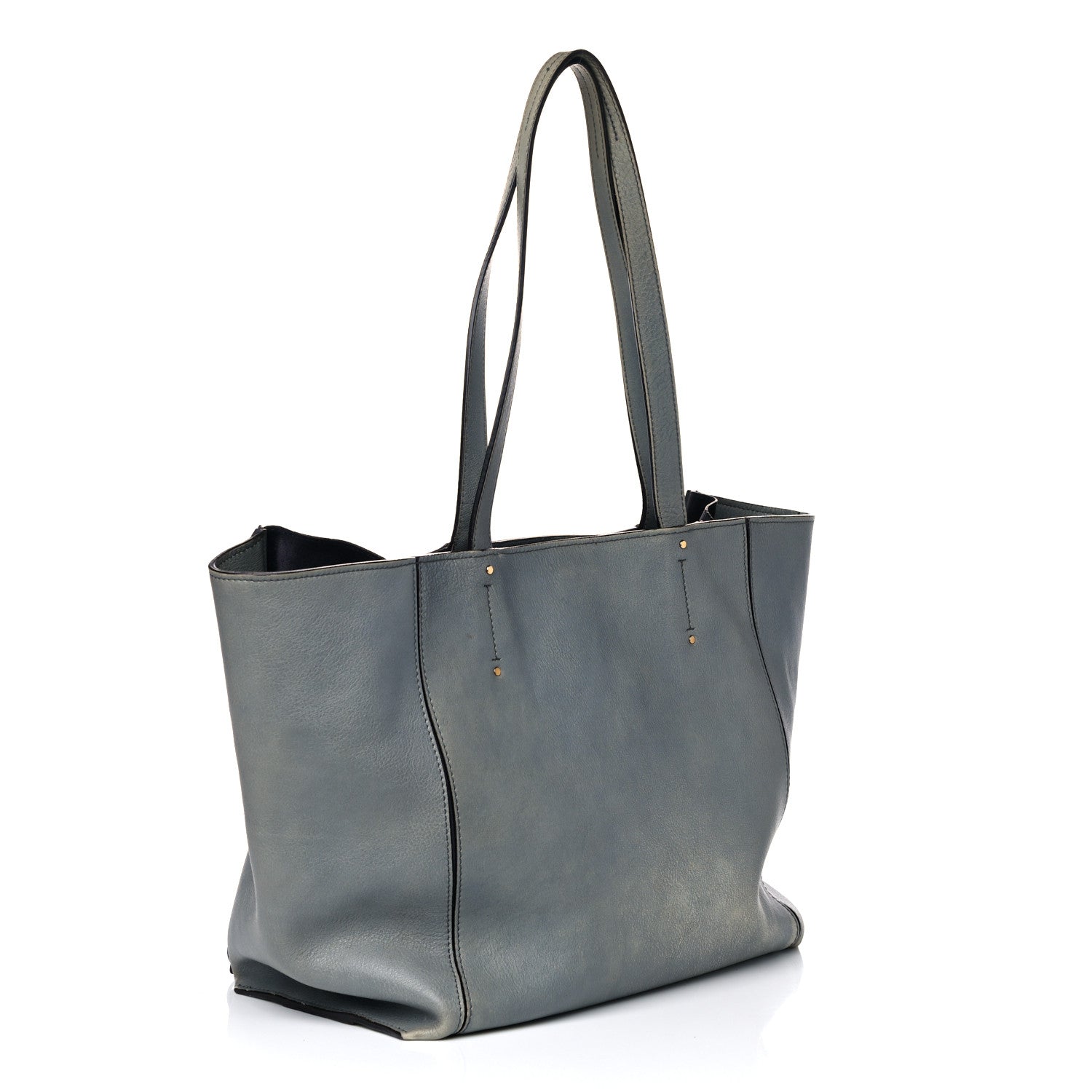 Chloe Smooth Calfskin Medium Milo Shopping Tote Cloudy Blue 5 of 33