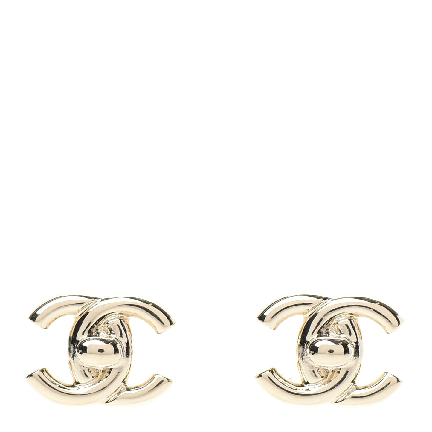 Metal CC Turnlock Earrings Gold