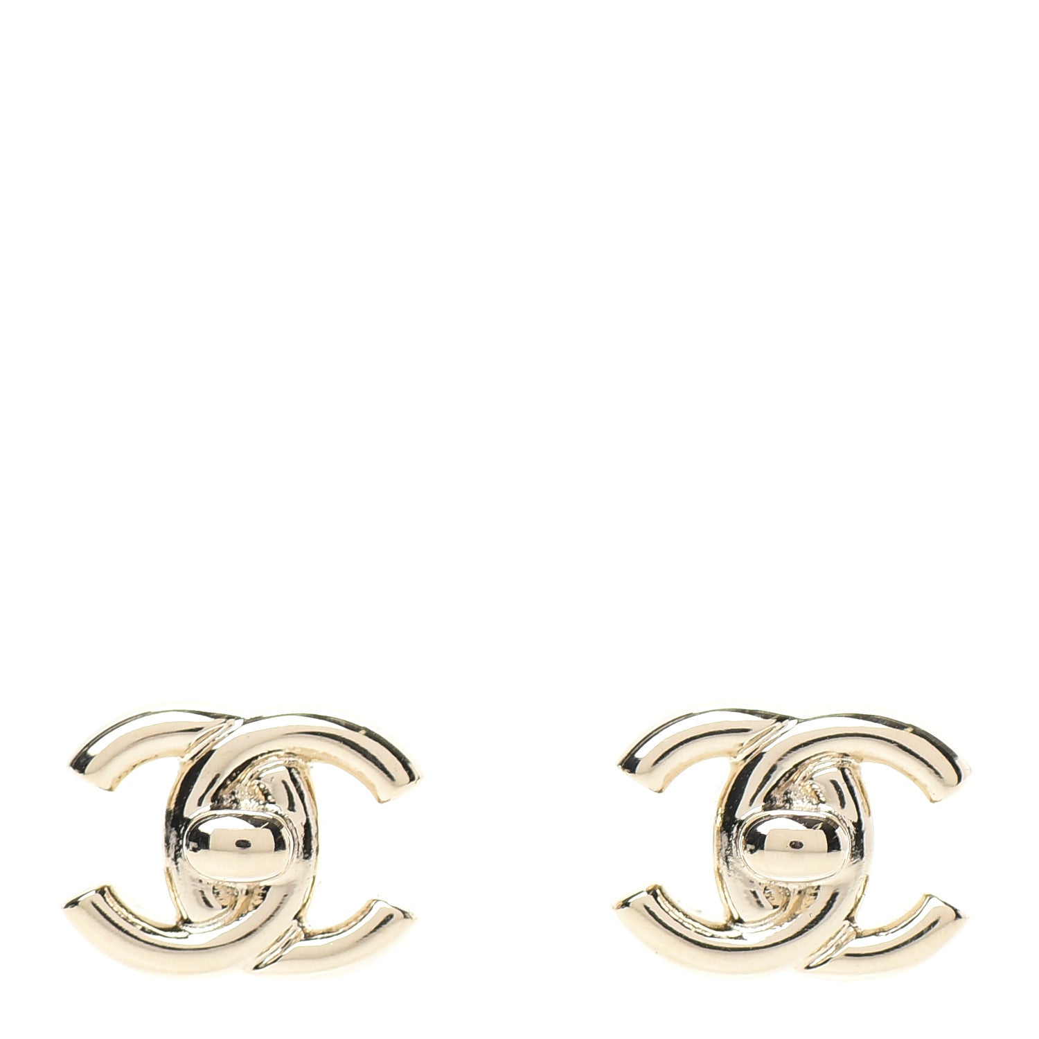 Chanel Metal CC Turnlock Earrings Gold 1 of 5