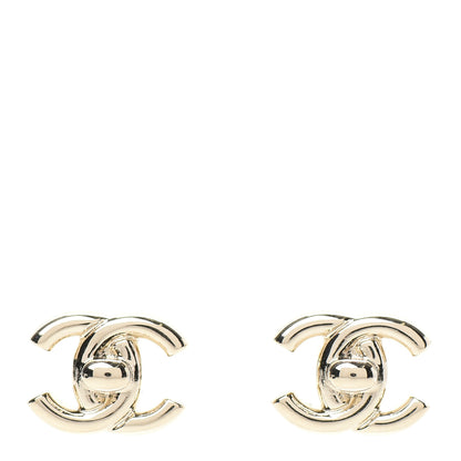 Chanel Metal CC Turnlock Earrings Gold 1 of 5