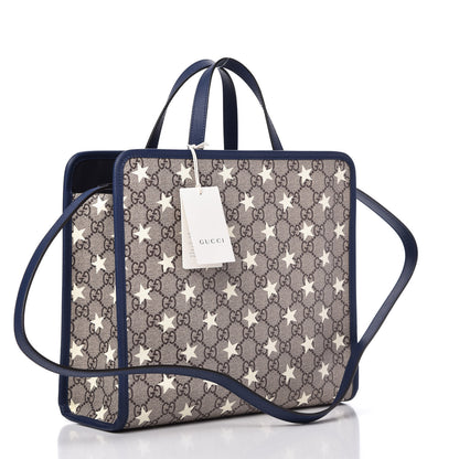 Gucci GG Supreme Monogram Stars Childrens Crossbody Tote Beige Ebony Yellow Royal 3 of 10