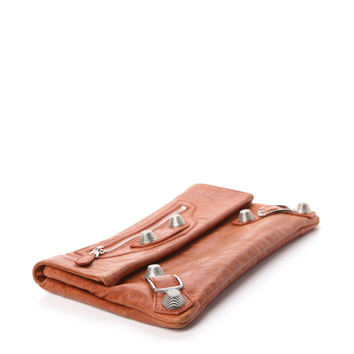 Agneau Giant 21 Silver Hardware Envelope Clutch Mandarine