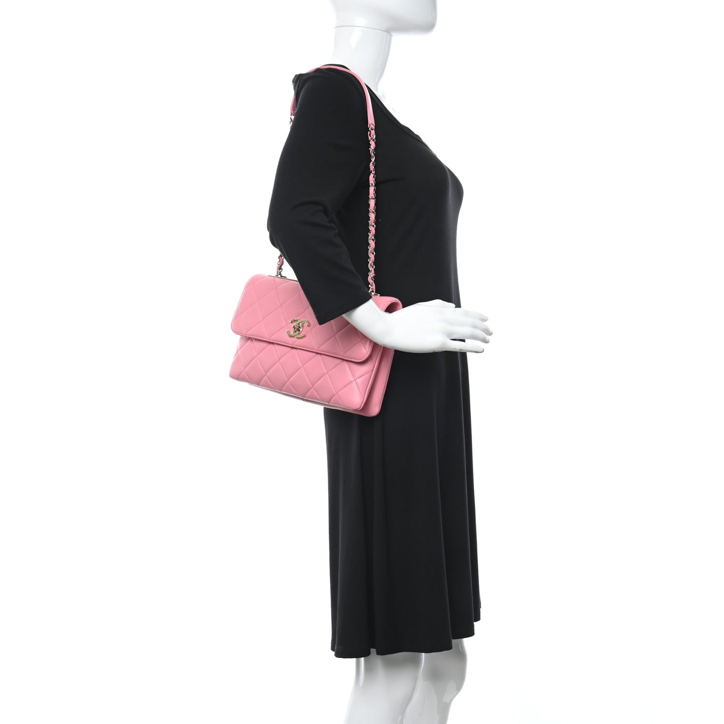 Lambskin Quilted Medium Trendy CC Flap Pink
