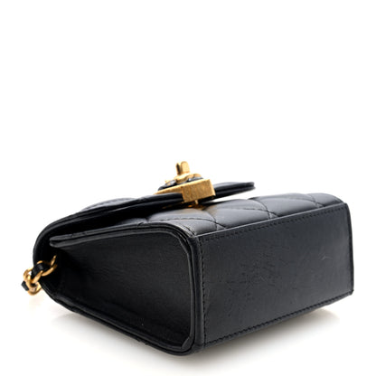 Chanel Lambskin Plexiglass Quilted Coco Love Clutch With Chain Black 4 of 10