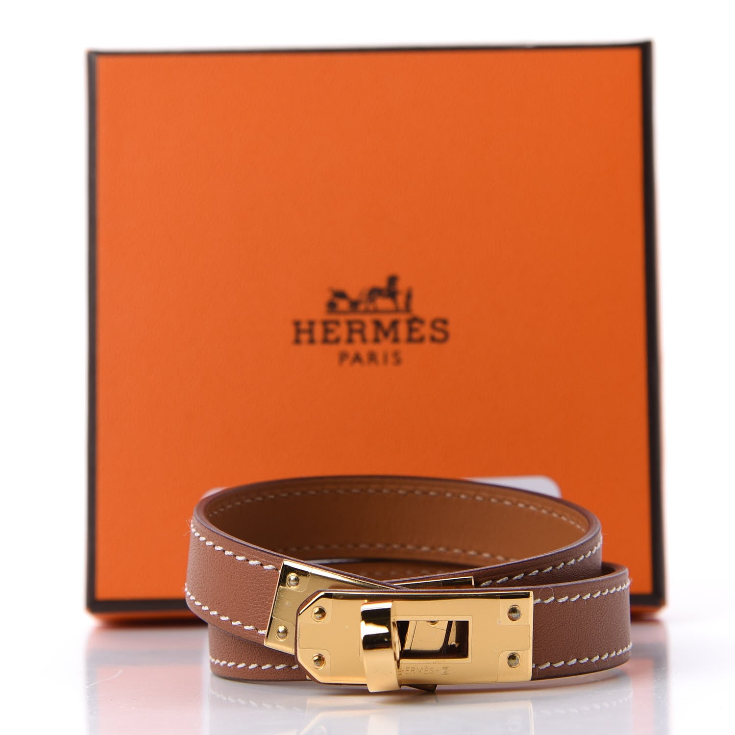 Hermes Swift Kelly Double Tour Bracelet T3 Gold 10 of 10