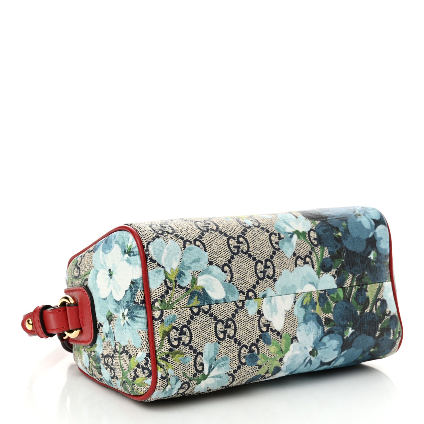 GG Supreme Monogram Blooms Mini Boston Navy Blue Hibiscus