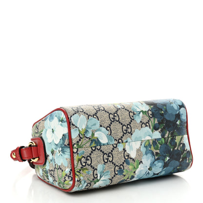 Gucci GG Supreme Monogram Blooms Mini Boston Navy Blue Hibiscus 4 of 13