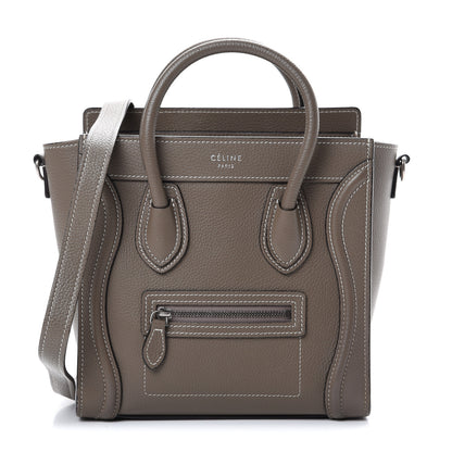 Celine Drummed Calfskin Nano Luggage Souris 1 of 13