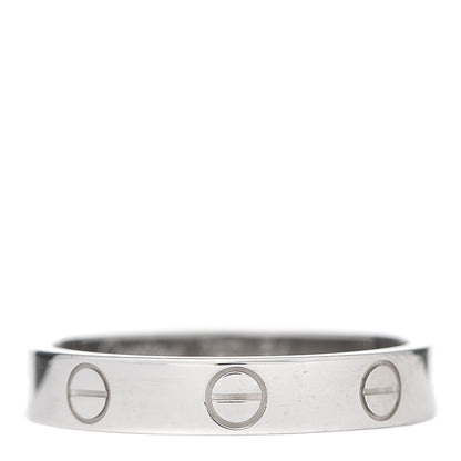 Cartier 18K White Gold 3.5mm LOVE Wedding Band Ring 54 6.75 1 of 4