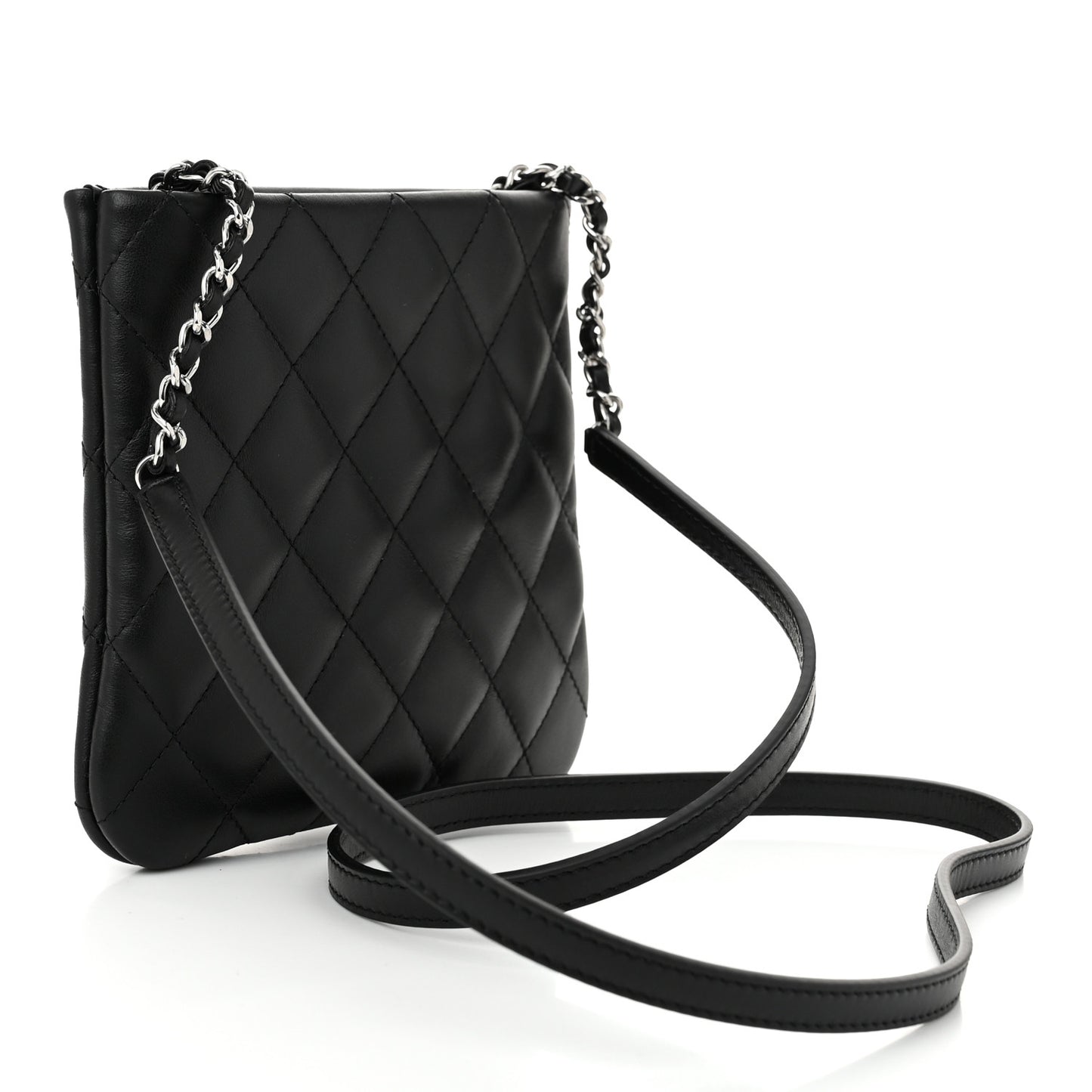 Lambskin Quilted Uniform Crossbody Bag Black