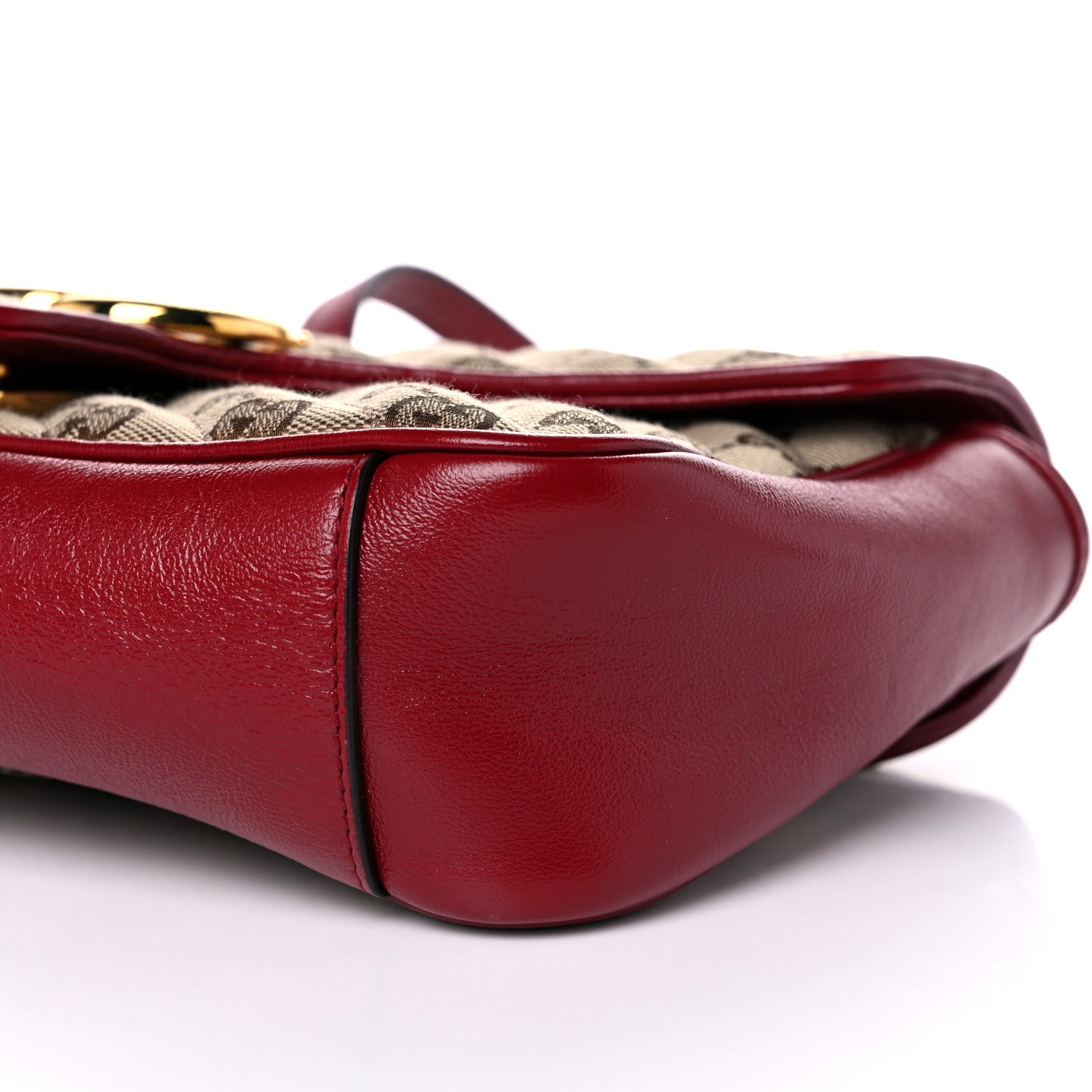 Gucci Monogram Azalea Calfskin Matelasse Diagonal Small GG Marmont Shoulder Bag Beige Ebony New Cherry Red 18 of 29
