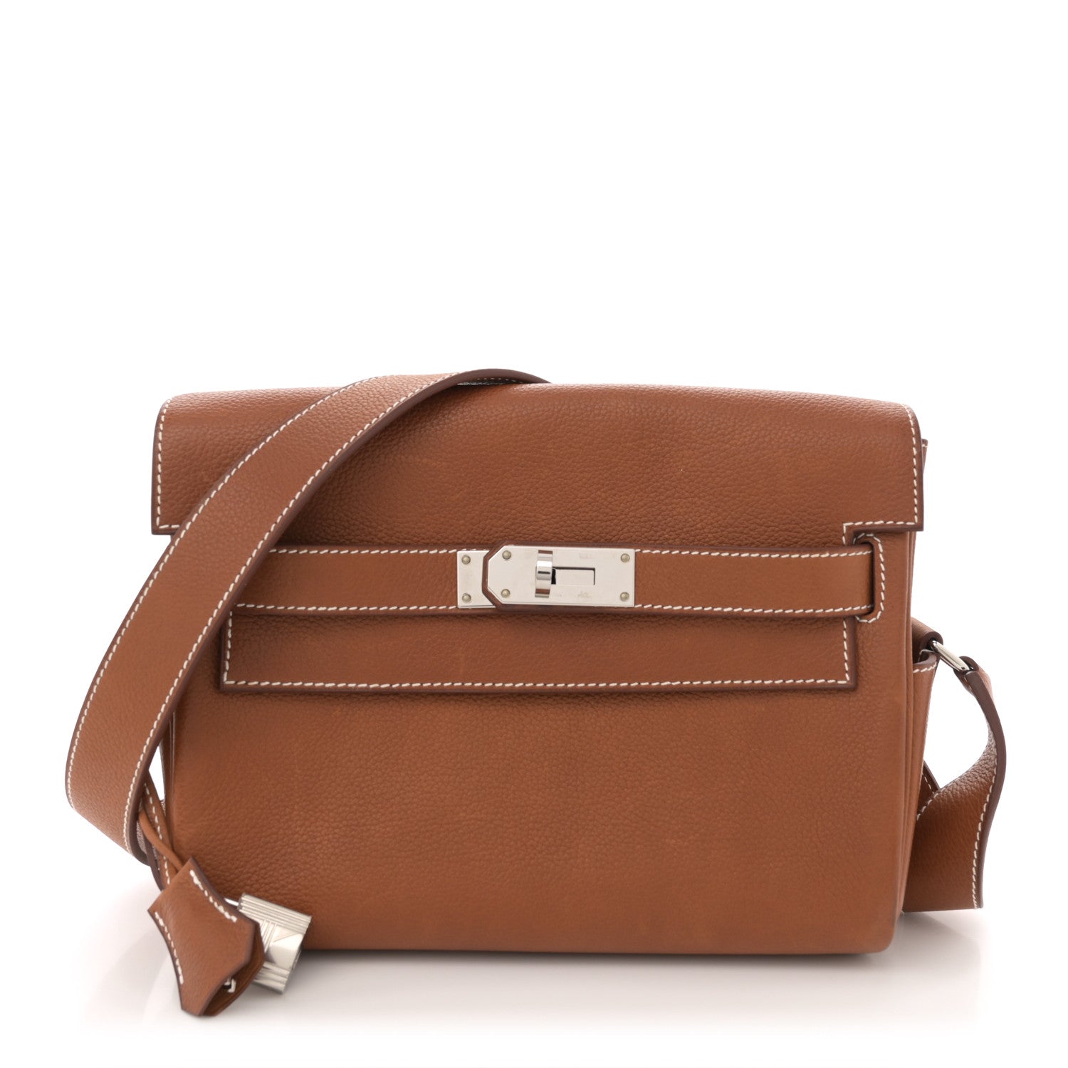 Hermes Barenia Faubourg Kelly Messenger PM Fauve 1 of 12