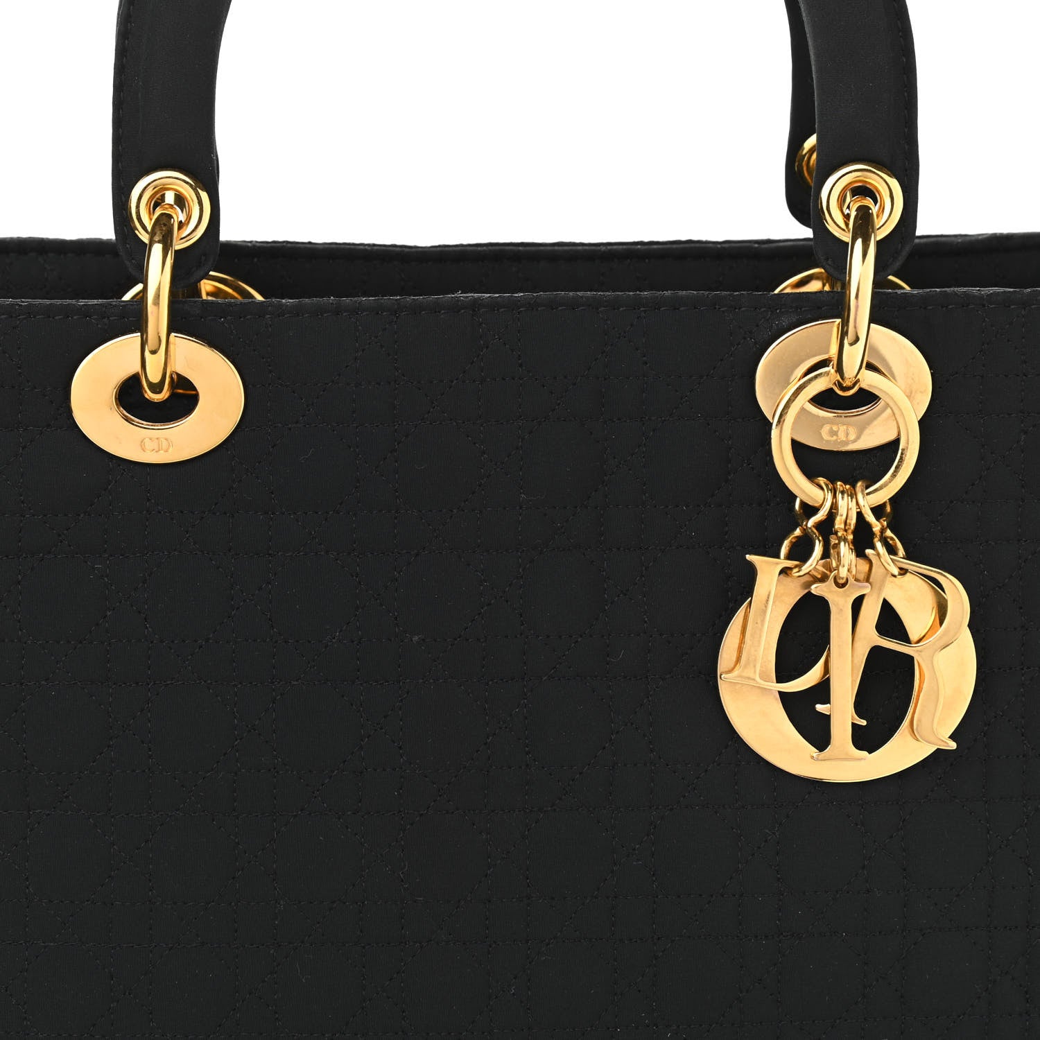 Christian Dior Nylon Cannage Large Lady Dior Black 7 of 9