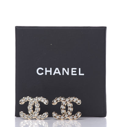 Chanel Crystal Pearls Coronation CC Earrings Gold 6 of 6