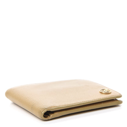 Chanel Grained Calfskin CC Button Bi-Fold Wallet Beige 4 of 9