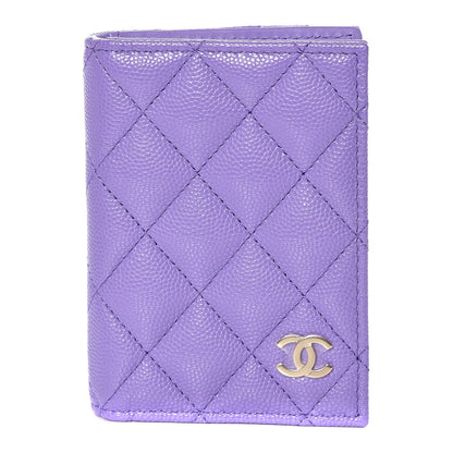 Chanel Caviar Quilted Card Holder Wallet Purple 1 of 10