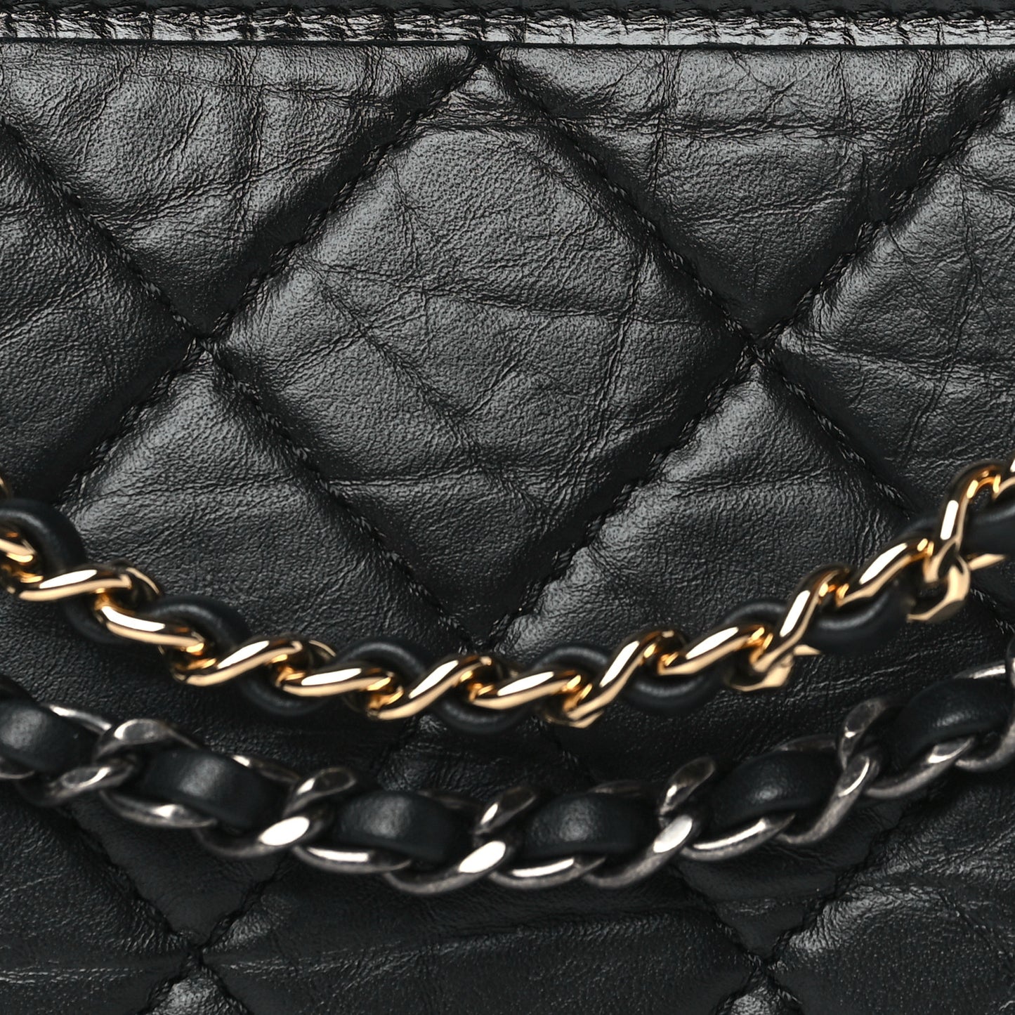 Aged Calfskin Quilted Small Gabrielle Hobo Black