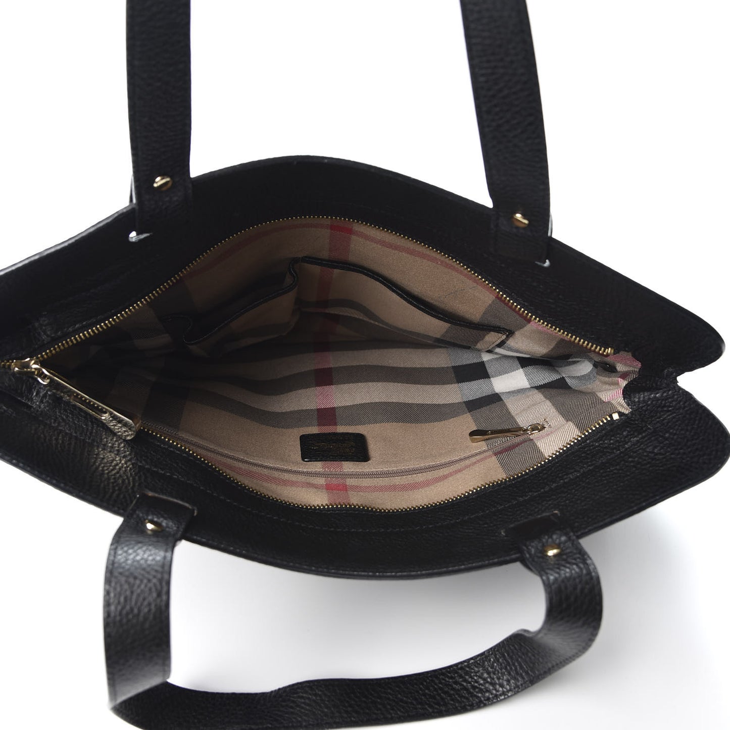 Canvas Calfskin Crest Embossed Flat Tote Black
