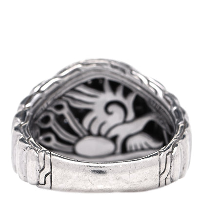 John Hardy Sterling Silver Diamond Batu Bedeg Round Ring 54 7 3 of 4