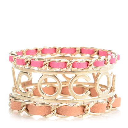 Chanel Lambskin Chain Bangle Pink Gold 3 of 4