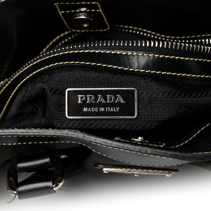 Prada Tessuto Nylon Calfskin Flat Messenger Bag Black 6 of 10