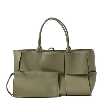 Bottega Veneta Grained Calfskin Intrecciato Small Arco Tote Travertine 1 of 9