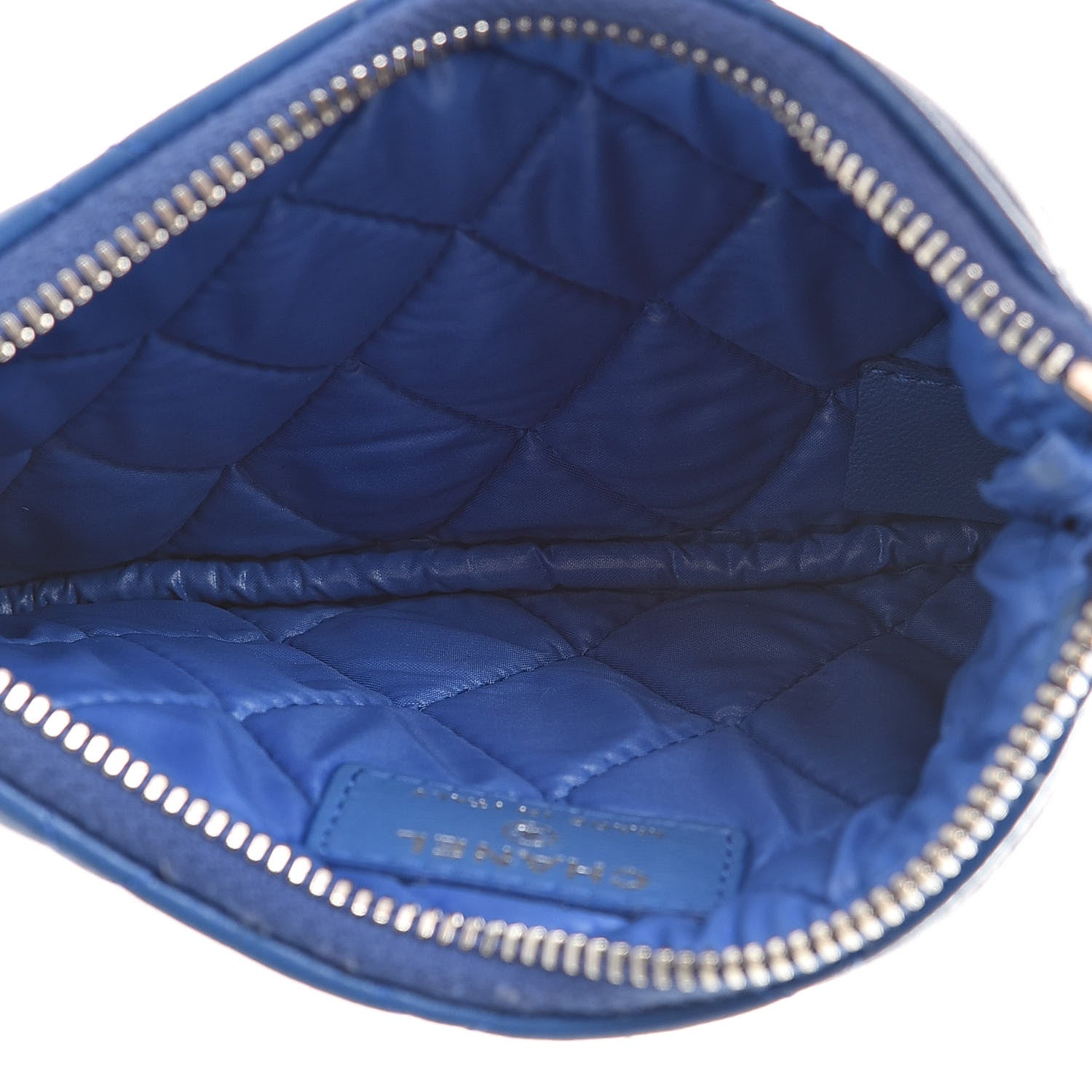 Chanel Lambskin Quilted Small Cosmetic Case Blue 5 of 7