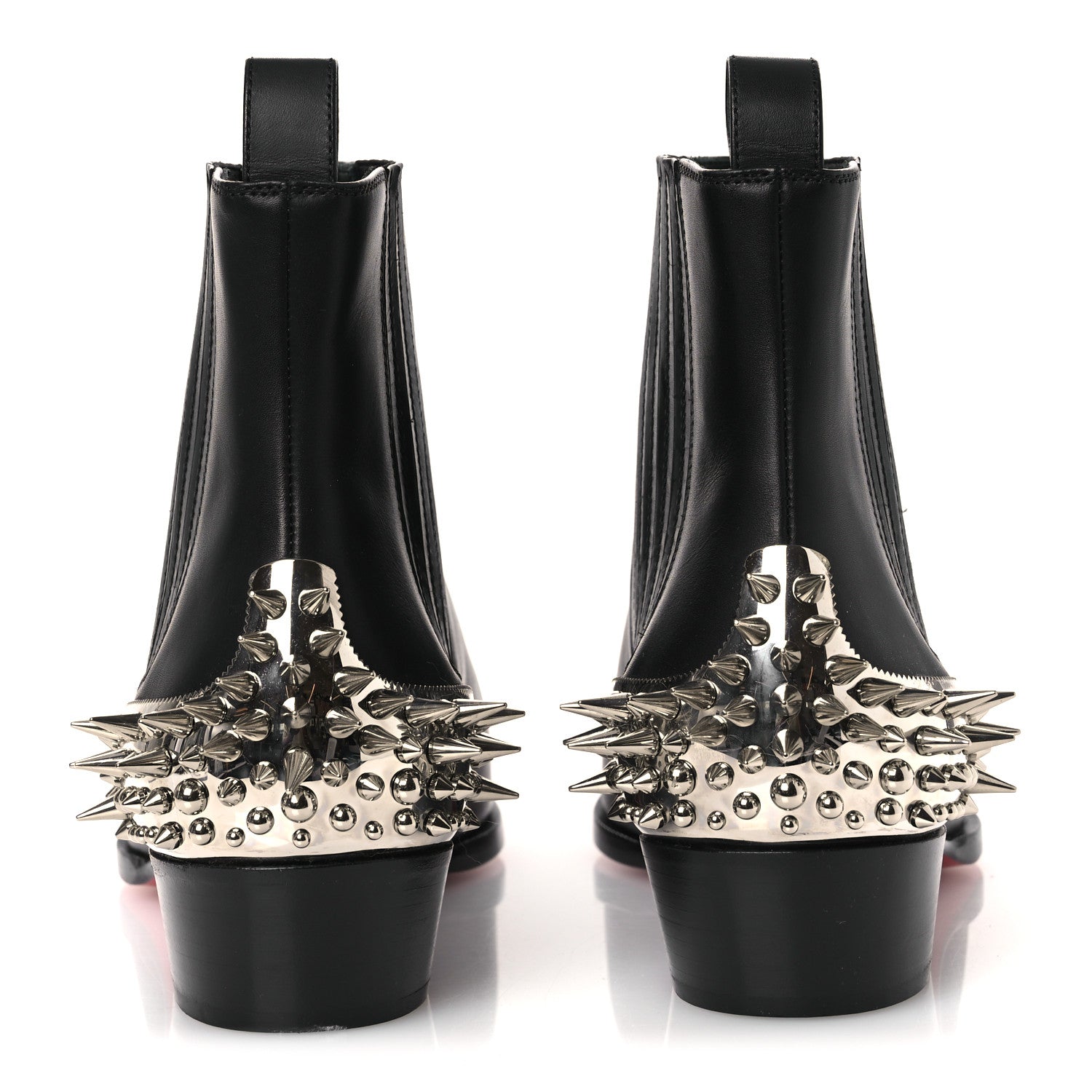 Christian Louboutin Calfskin Spiked Mens Chelviss Meteor Flat Ankle Boots 43 Black 6 of 11