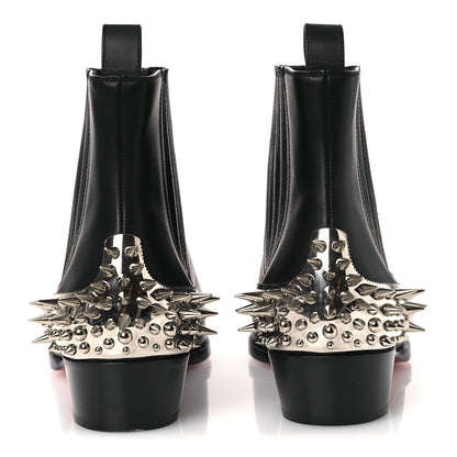 Christian Louboutin Calfskin Spiked Mens Chelviss Meteor Flat Ankle Boots 43 Black 6 of 11