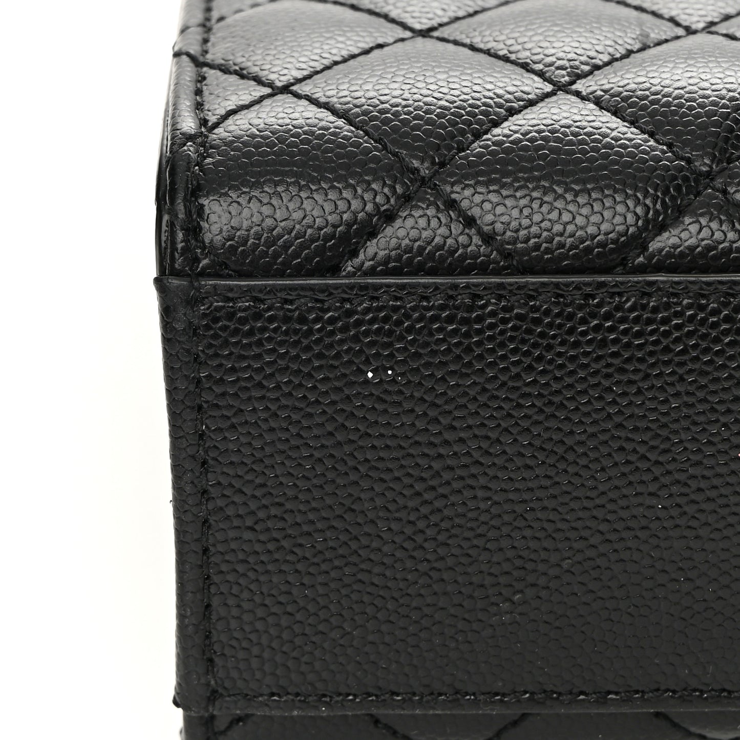 Grain De Poudre Textured Mixed Matelasse Large Triquilt Monogram Satchel Black