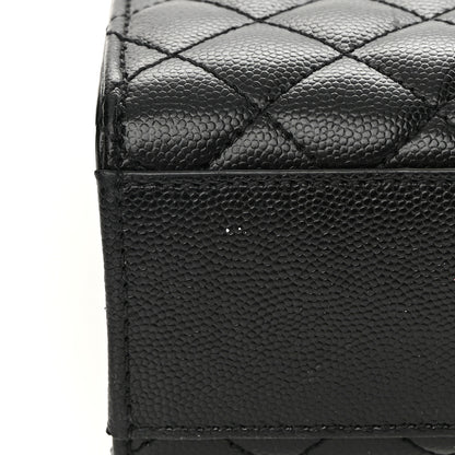 Saint Laurent Grain De Poudre Textured Mixed Matelasse Large Triquilt Monogram Satchel Black 6 of 12